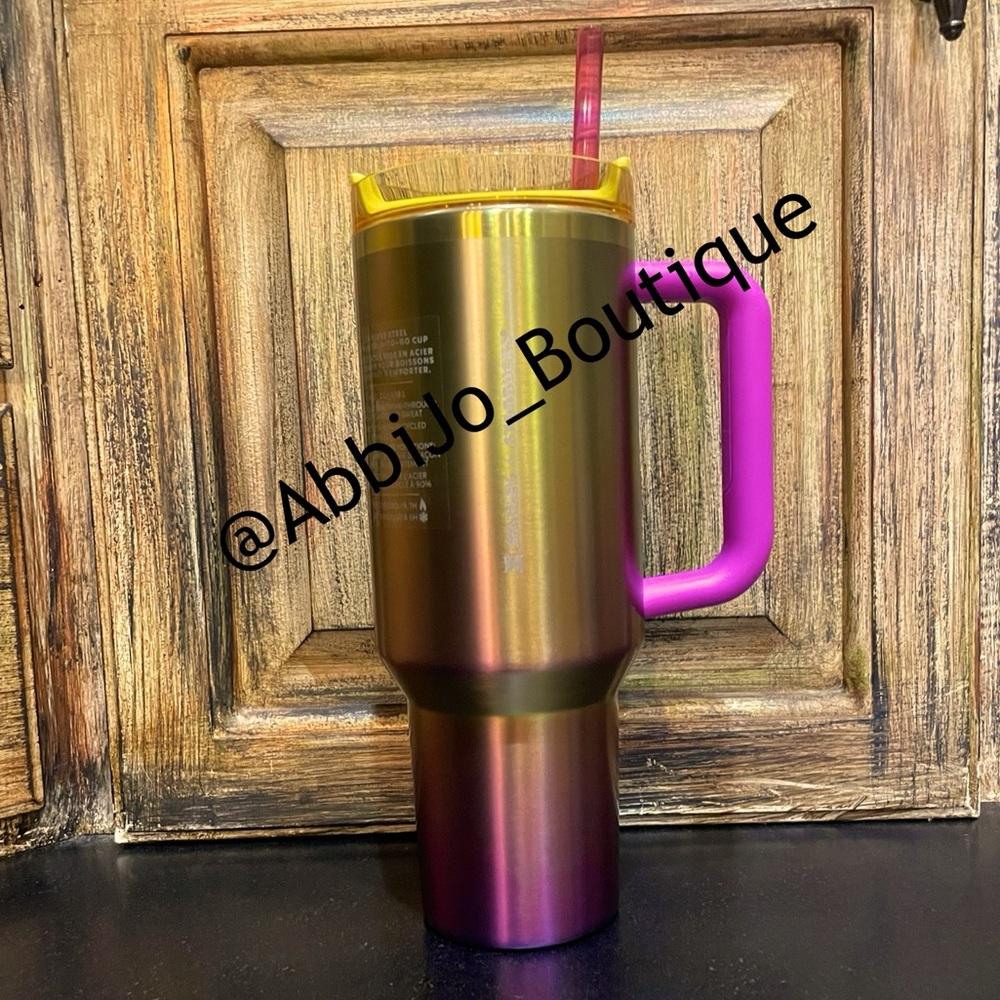 StarbucksX Stanley 40oz Sunset Gradient adventure quencher Exclusive purple gold